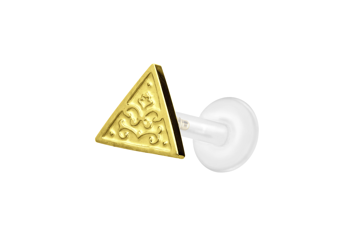 PTFE Labret Piercing mit Innengewinde + Titan-Aufsatz DREIECK